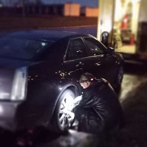 снятие колеса ночью